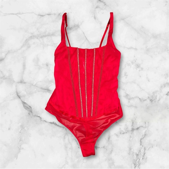 Nwt Auden Lingerie Rhinestone Bodysuit Medium - Picture 2 of 4